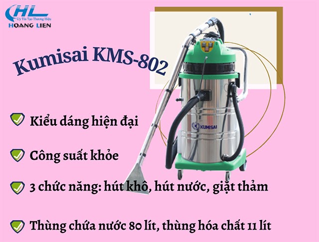Ưu điểm nổi bật của máy giặt thảm phun hút Kumisai KMS-802
