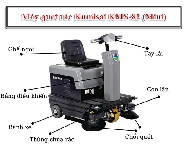 máy quét rác công nghiệp nhà xưởng Kumisai 82 mini