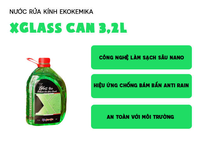 Công dụng của Nước rửa kính Ekokemika XGlass can 3,2L