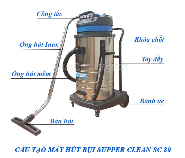 cấu tạo của máy hút bụi nước supper clean sc80