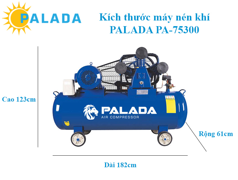 Máy nén khí Palada PA-75300 có kiểu dáng nhỏ gọn và đẹp mắt