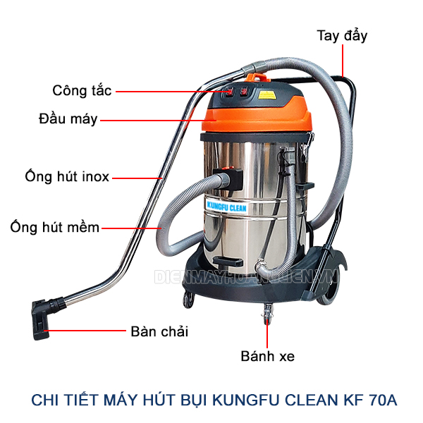cấu tạo của máy hút bụi Kungfu Clean 70A