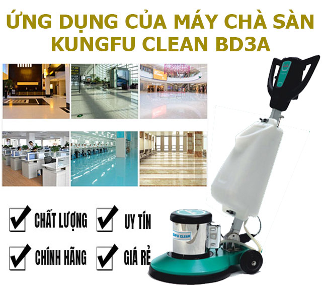 Model máy chà sàn Kungfu Clean BD3A chính hãng