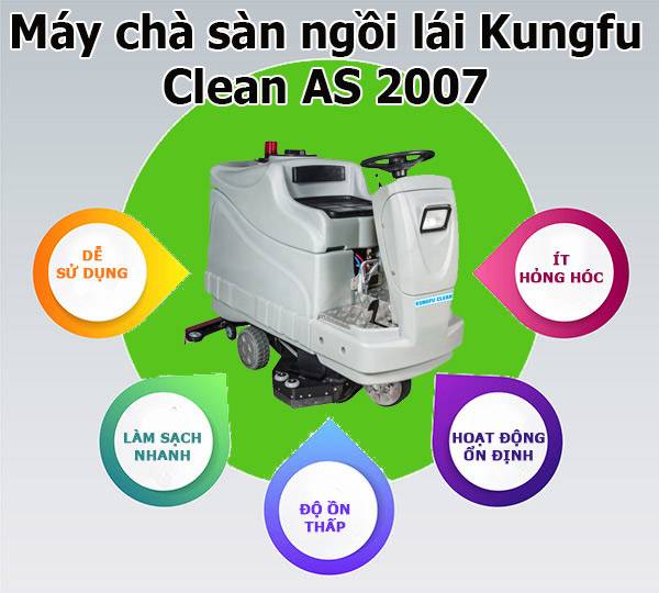Thế mạnh của máy chà sàn ngồi lái Kungfu Clean AS 2007
