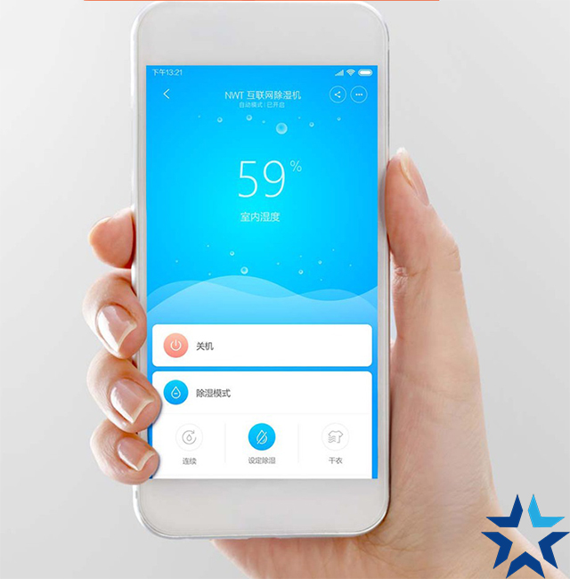Ứng dụng Mi home cho phép điều khiển máy hút ẩm Xiaomi Widetech 12L trên smartphone