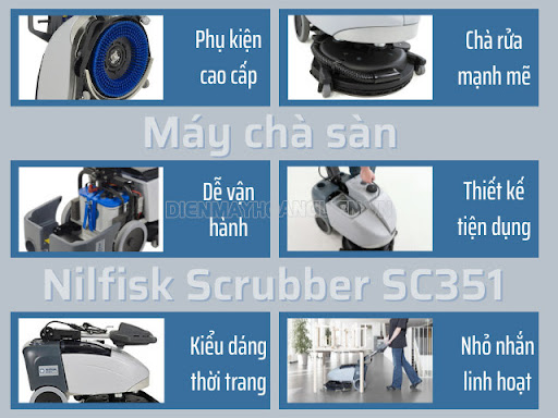 Sản phẩm chà sàn liên hợp mini Nilfisk Scrubber SC351 gọn nhẹ, thông minh