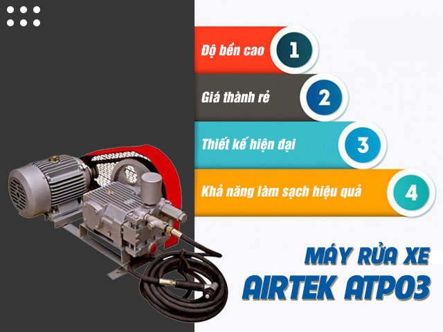 Ưu điểm máy rửa xe dây đai 3hp Airtek ATP03
