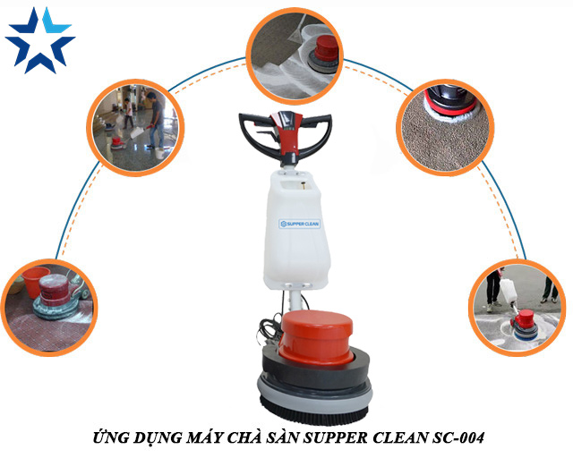 ứng dụng máy chà sàn tạ Supper Clean SC 004