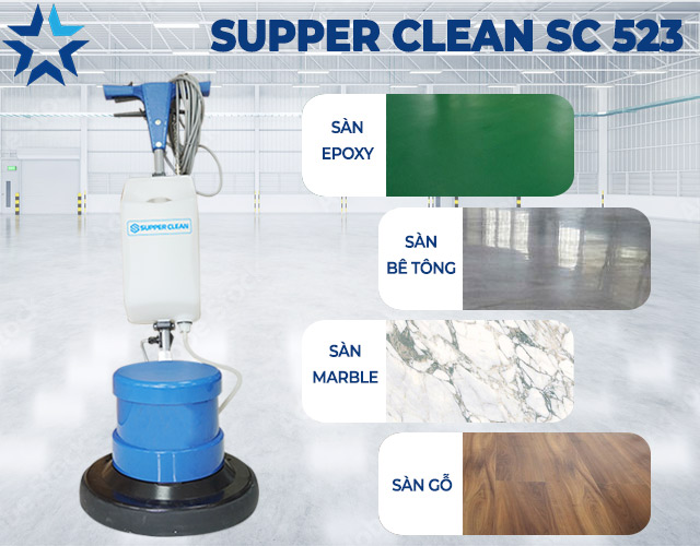 Supper Clean SC 523 được ứng dụng trên nhiều bề mặt sàn khác nhau