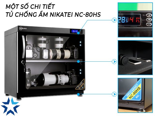 Chi tiết tủ chống ẩm Nikatei NC-80HS
