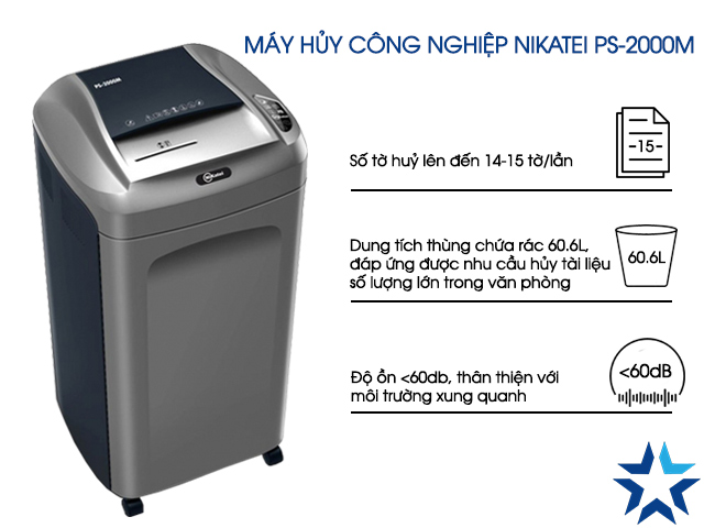 Máy hủy công nghiệp Nikatei PS-2000M